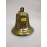 A polished brass ships bell, 8 1/2"h