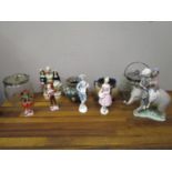 Collectibles to include Royal Doulton figures HN 2036, 2035, 2186, 2185, a Lladro model elephant