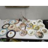 Ceramics and glassware to include a collection of collectors plates, a model fish and other items