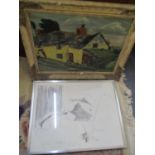 Two pictures to include A Horne - oil on canvas, signed and dated 1950 to the lower left cover,