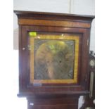 A George III long case clock with earlier movement A/F, the dial reading John Wood, Grantham, with