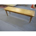 A low pine bench seat 15" x 46" x 12"