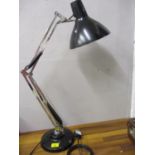A Luxo black painted and chrome anglepoise lamp, re-wired and pat tested