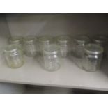 A collection of nine vintage Rese jars