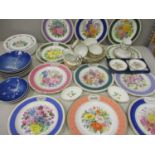 Late 20th century bone china to include B & G blue collectors wall plates and Royal Chelsea 1991