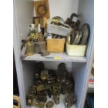 A large selection of clock parts to include movements, dials and other items