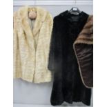 A vintage tourmaline mink hip-length jacket approximately 42" chest, together with a musquash