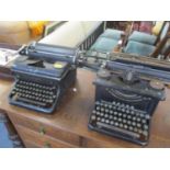 Two typewriters comprising a Woodstock and an L C Smith & Corona Typewriters Inc