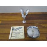 Rolls Royce related items comprising a car mascot and an Austikon unused licence holder