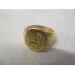 A gents 14ct gold signet ring