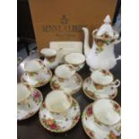 A Royal Albert Country Roses complete coffe service, six-setting