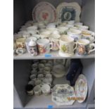 A collection of commemorative plates and mugs to include Victorian examples, relating to various