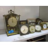 A mixed lot of clocks to include a 400 day anniversary clock and bedside clocks