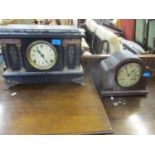 An early 20th century 'The Sessions Clock Co' black slate and marble effect mantel 8-day clock A/