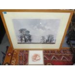 After David Shepherd - a view of a field with a scarecrow and another print