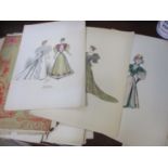 A folio of late Victorian Paris Fashion design lithographs from the Album of Reve