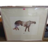 Janice Gray - Sad Cheetah, a print, information to the reverse, 24" x 18", mounted and framed