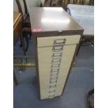 A Bisley brown and cream metal filing cabinet