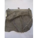 An early 20th century silver chain mail ladies purse