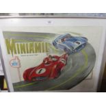 A reproduction Slot car racing advertising poster miniamil