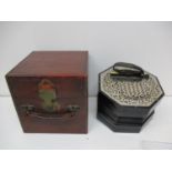 A G Wheatstone & Co 1927/28 duet concertina with thirty eight keys to one side and thirty to the