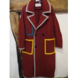 Zuczug -a Chinese contemporary red wool casual jacket with felt trim and pocket outline. Wang