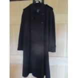 Burberry-A 1970s gents black coat, size 52 short