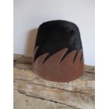 Christian Dior -a license Chapeaux, late 1950s/early 1960s black faux fur hat with brown flame