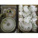 A mixed lot to include a Colclough teaservice, Wedgwood plates, pottery mug and other items