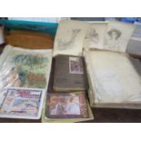 A mixed lot include scrapbooks, sketches, books and sheet music