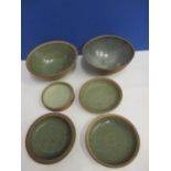 Studio pottery to include St Ives pottery and other bowls and dishes