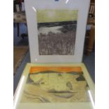 Charles Bartlett - a pair of 1960s limited edition coloured engravings, shore and boat related,