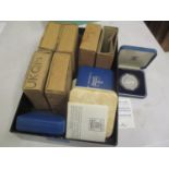 Six silver commemorative coins, each boxed with certificate, comprising two for the Prince of