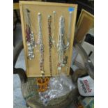 A large quantity of costume jewellery necklaces