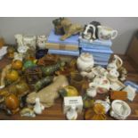 A mixed lot to include a quantity of Szeiler pottery ornaments, Wedgwood collectors plates and other