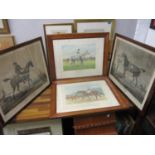 Two pairs of 19th/early 20th century racing horse prints to include Filibert de Savoier and Cheval
