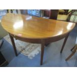 An early 19th century mahogany demi lune side table, 28 1/4" h x 52"w