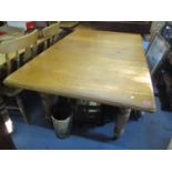 A Victorian pine extending dining table with extra leaf and single inset drawer, 30" h x 64 1/2"w