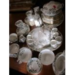 A Crown Staffordshire floral decorated dinner service comprising approximately 75 pieces