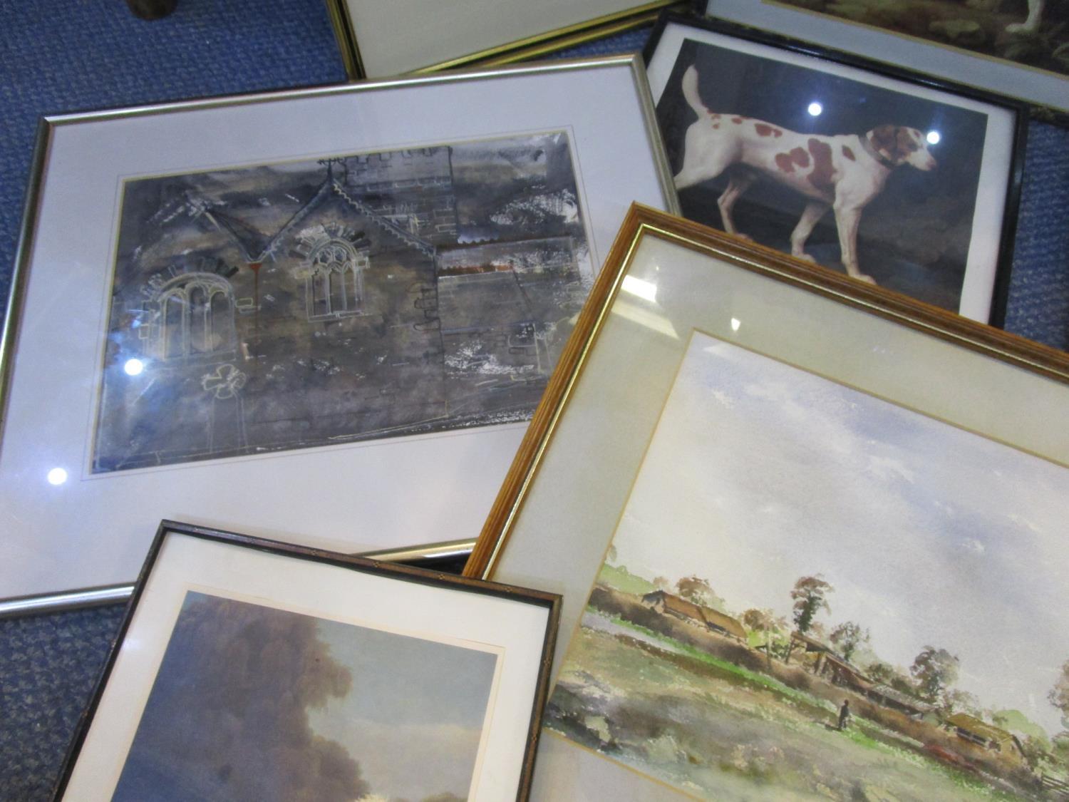 A quantity of framed and glazed watercolours, prints and other pictures to include a Cecil Aldin - Image 4 of 4