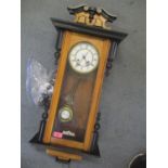 A Victorian walnut Vienna regulator wall clock