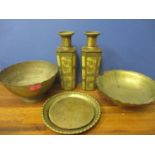 A pair of Huntley and Palmer biscuit tins fashioned as Chinese vases, and three early 20th century