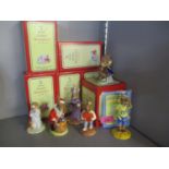 A collection of six Royal Doulton Bunnykins, some with certificates to include Santa Bunnykins,