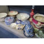 A selection of miscellaneous ceramics to include Chinese export items A/F and transfer decorated