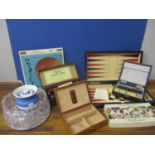 A selection of mixed vintage games to include Backgammon and Banda carpet bowls, together with a