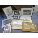 A quantity of framed and glazed watercolours, prints and other pictures to include a Cecil Aldin