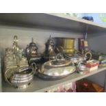 Mixed metalware to include boxed and loose cutlery, tureens, teapots, condiments and other items