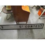 A European St Contest two mile metal road sign