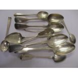 A selection of silver spoons, 242 g