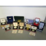 A collection of Isle of Man, Guernsey and other Commonwealth commemorative silver proof coins and